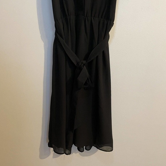 H&M Small Chiffon Dress Black Short Sleeve V-Neck Classic Party Going Ou… - Picture 5 of 9